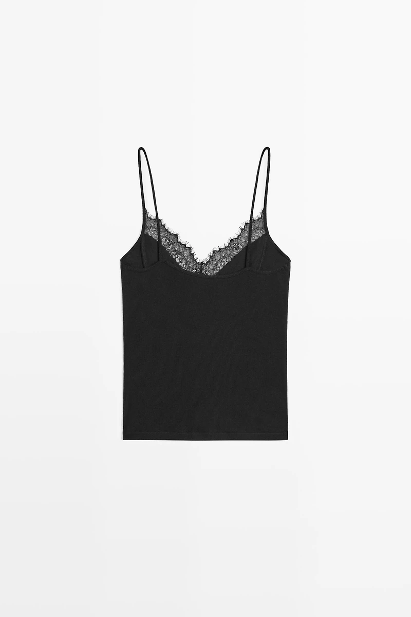 Strappy top with lace detail