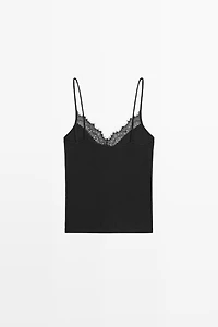Strappy top with lace detail