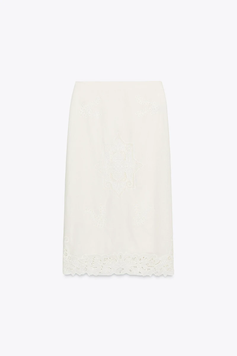 ZW COLLECTION EMBROIDERED EYELET SKIRT