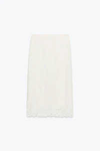 ZW COLLECTION EMBROIDERED EYELET SKIRT