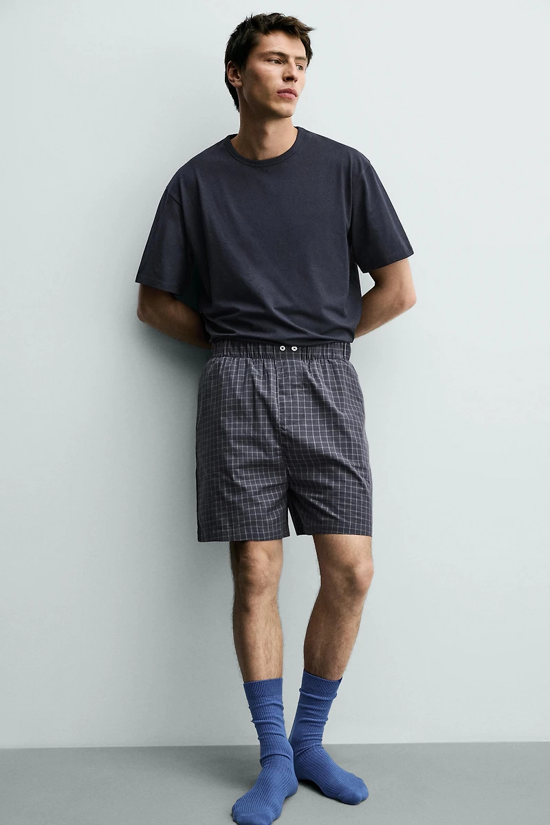 PLAID BERMUDA PAJAMA SET