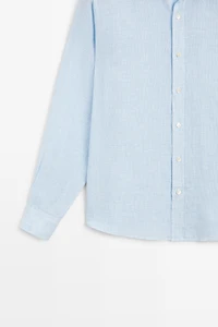100% linen regular fit check shirt