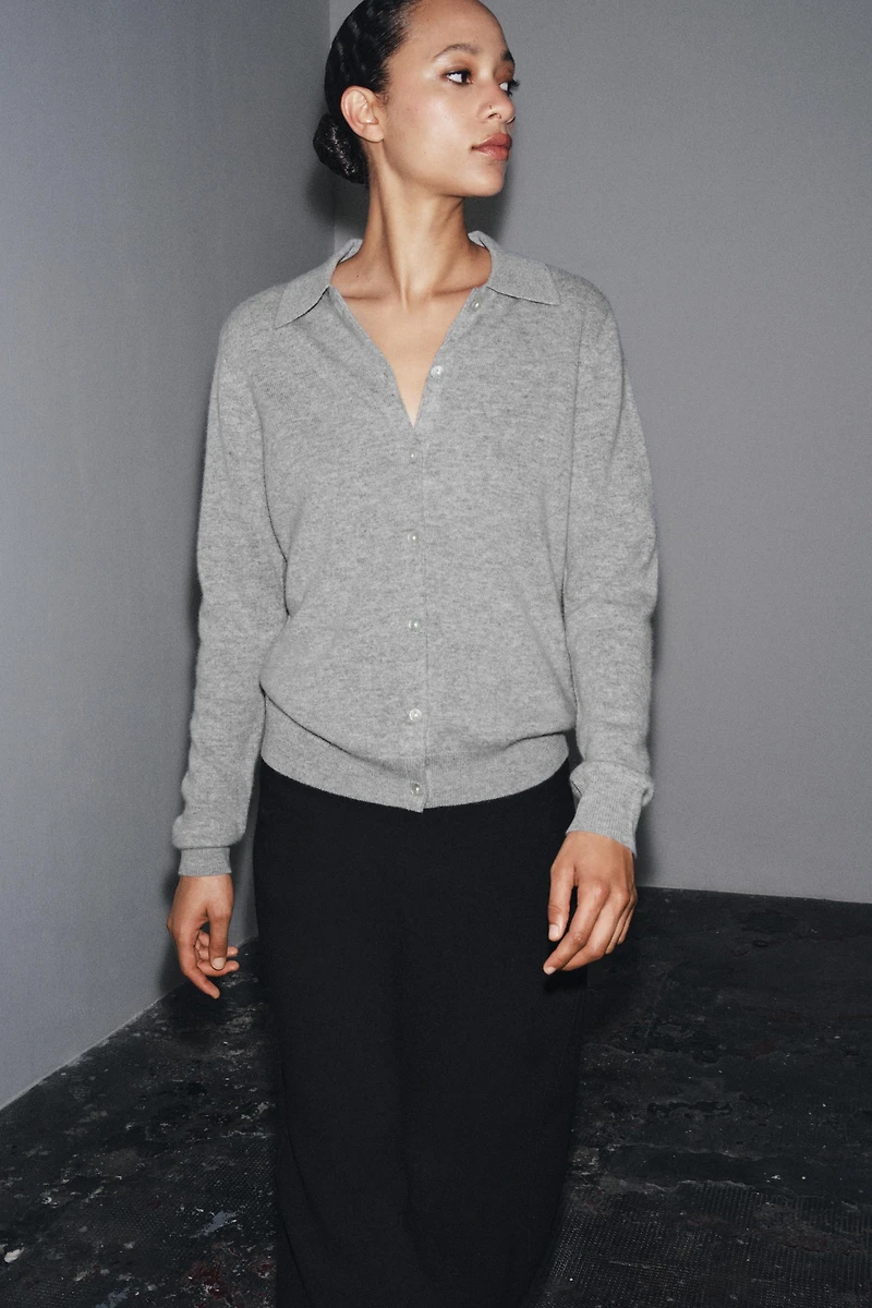 WOOL AND CASHMERE POLO JACKET