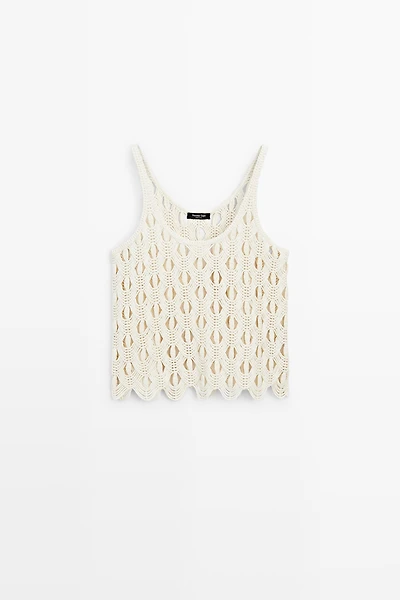 Strappy top with crochet detail