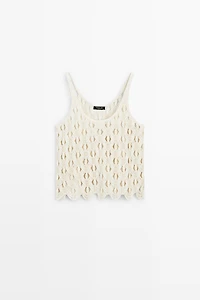 Strappy top with crochet detail