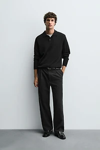 COTTON - LYOCELL PLEATED PANTS