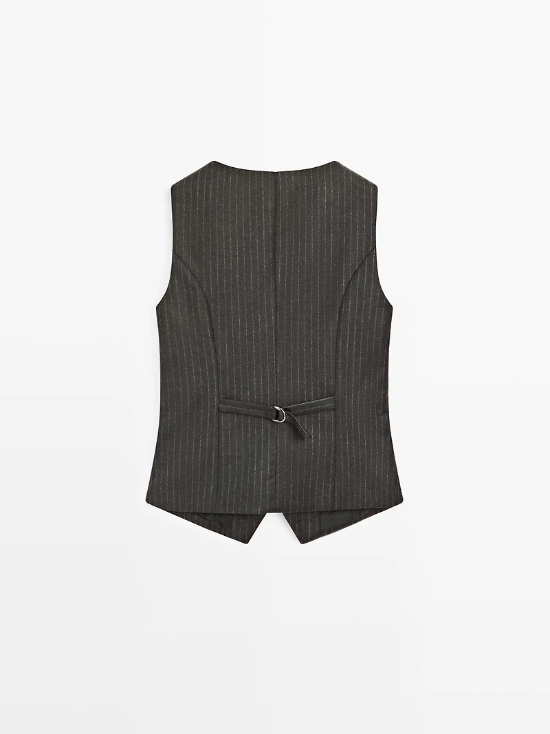 100% wool pinstripe waistcoat