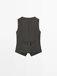 100% wool pinstripe waistcoat