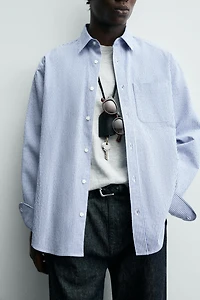 WRINKLED EFFECT STRIPED SHIRT