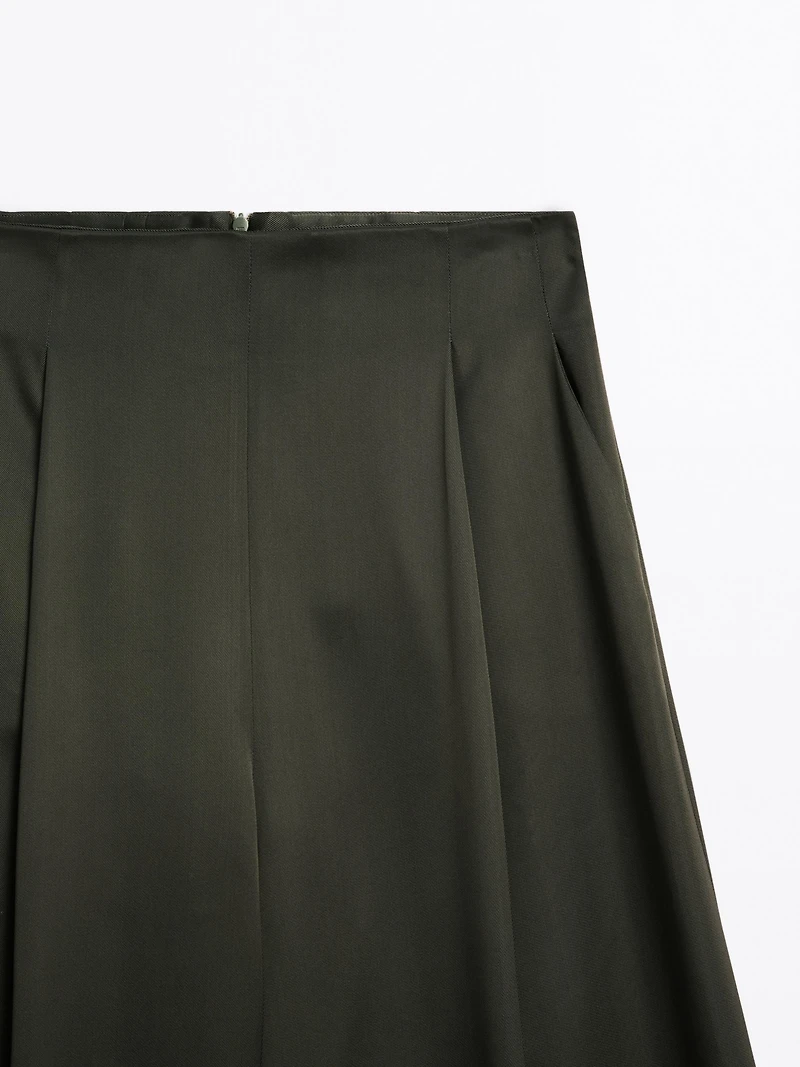 Satin wide-leg trousers