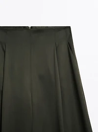 Satin wide-leg trousers