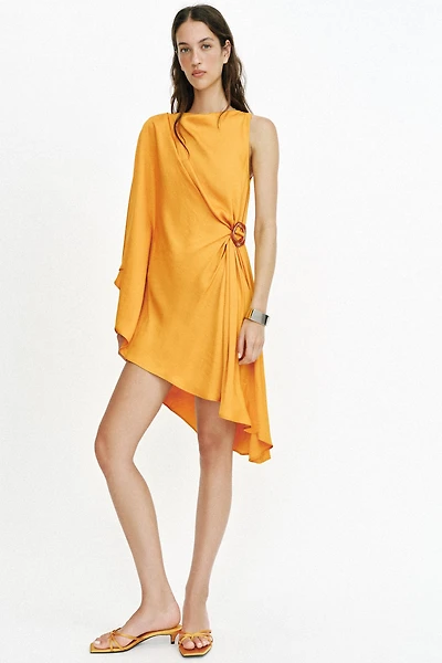 ASYMMETRIC BUCKLE DRESS