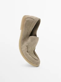 Split leather loafers