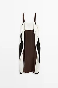 Flowing color-block midi dress