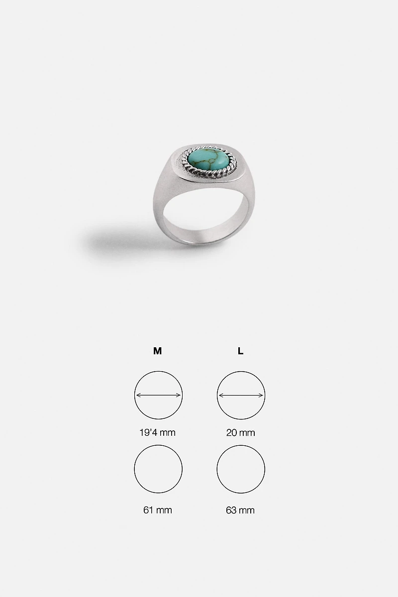 TURQUOISE STONE COMBINATION RING