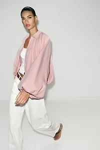 PUFF SLEEVE BOMBER JACKET