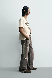 RELAXED FIT WASHED TEXT T-SHIRT