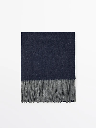 100% wool double-faced scarf