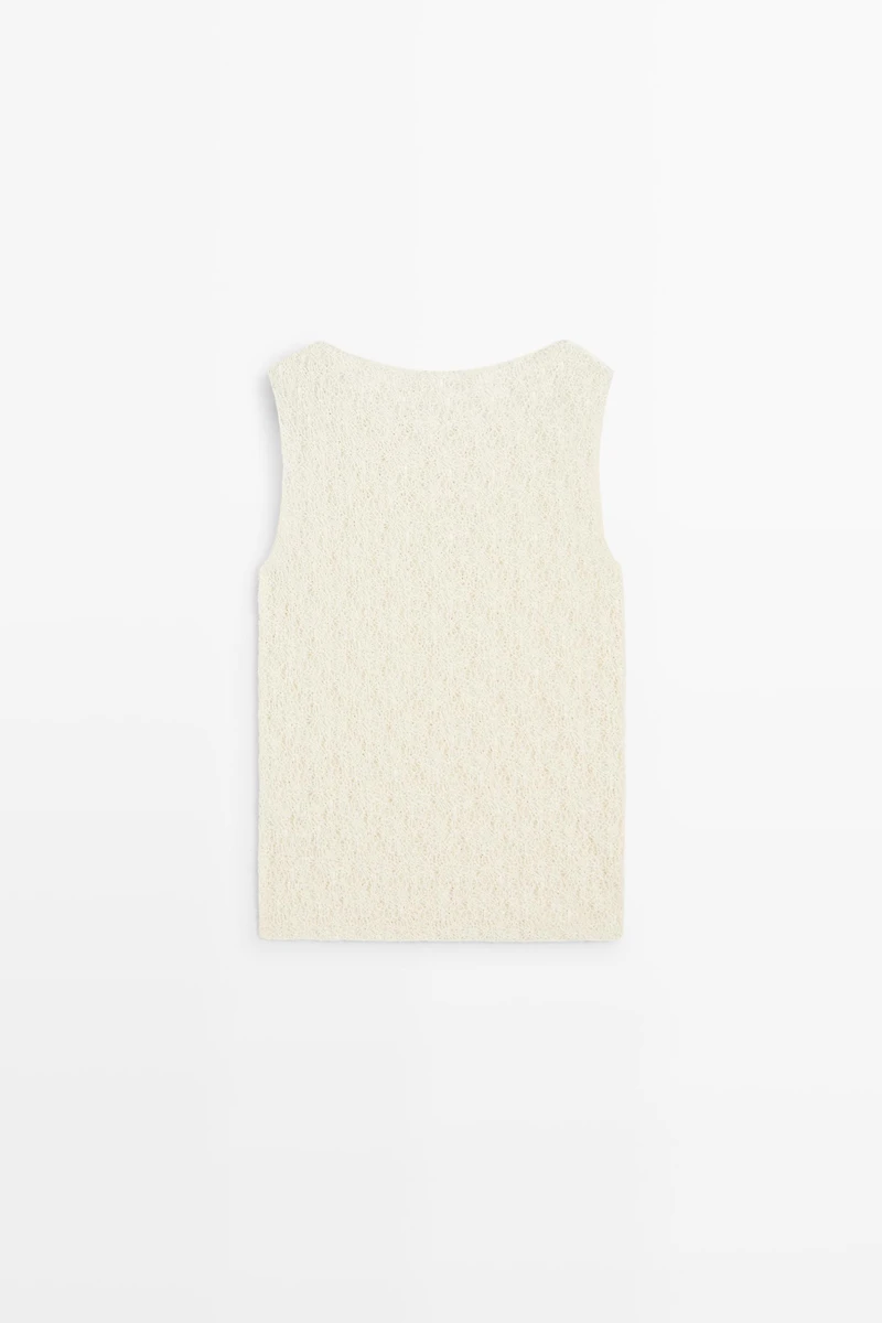 Sleeveless open-knit top