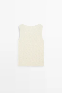 Sleeveless open-knit top