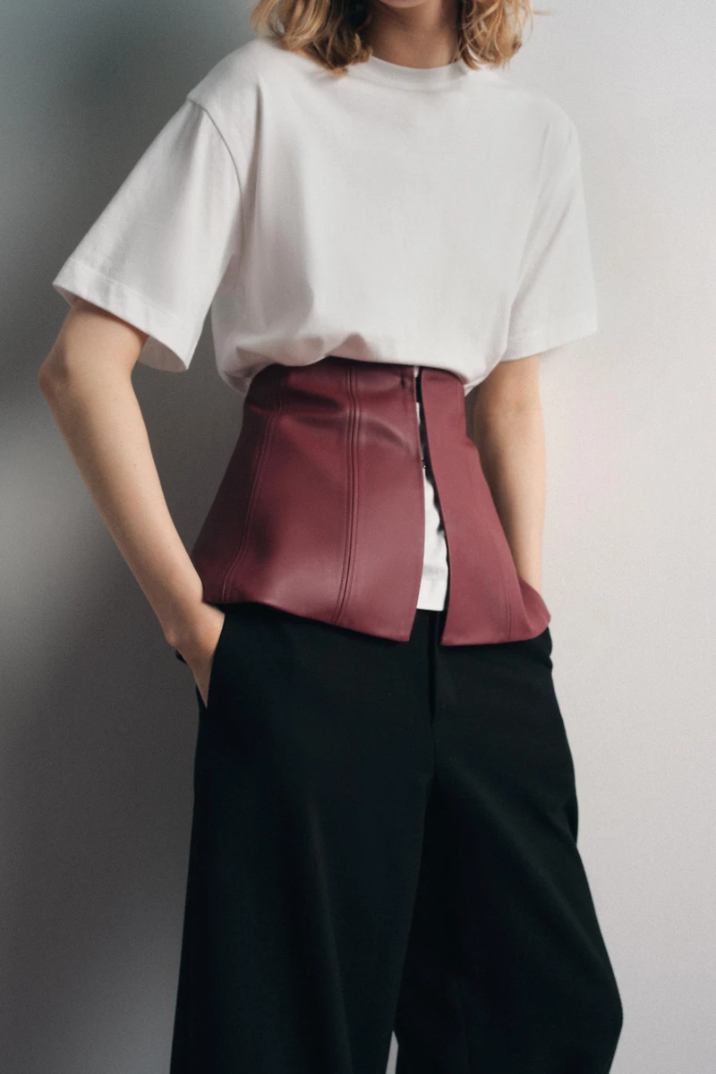 FAUX LEATHER CORSET BELT