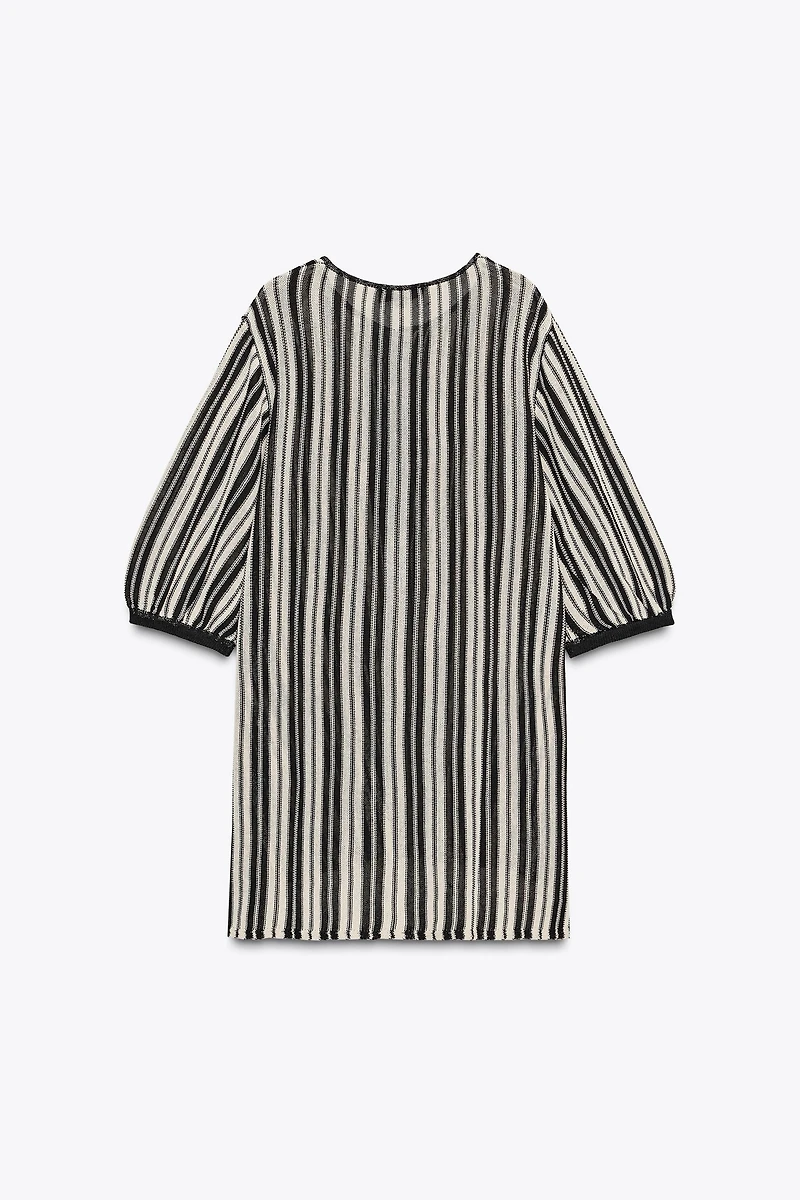 TOP EN MAILLE RAYÉ AVEC LIN