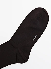 Plain wool blend knit socks