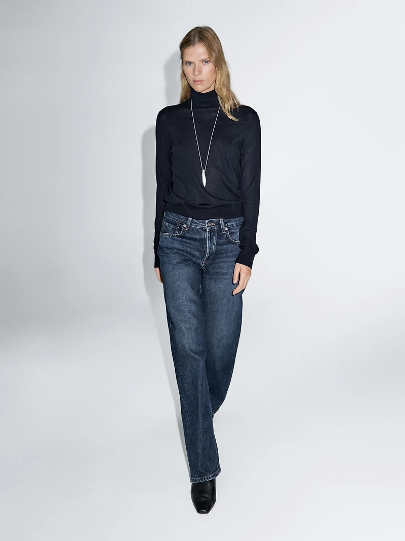 Pull laine col roulé