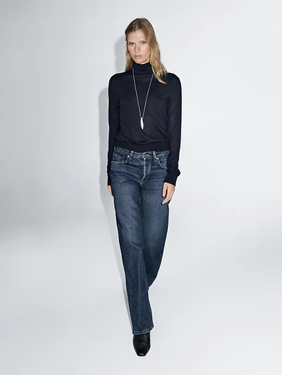 Pull laine col roulé