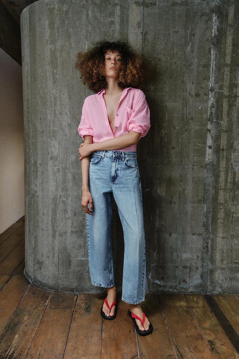 Z1975 MID-RISE BARREL JEANS WITH PRESSED CREASE