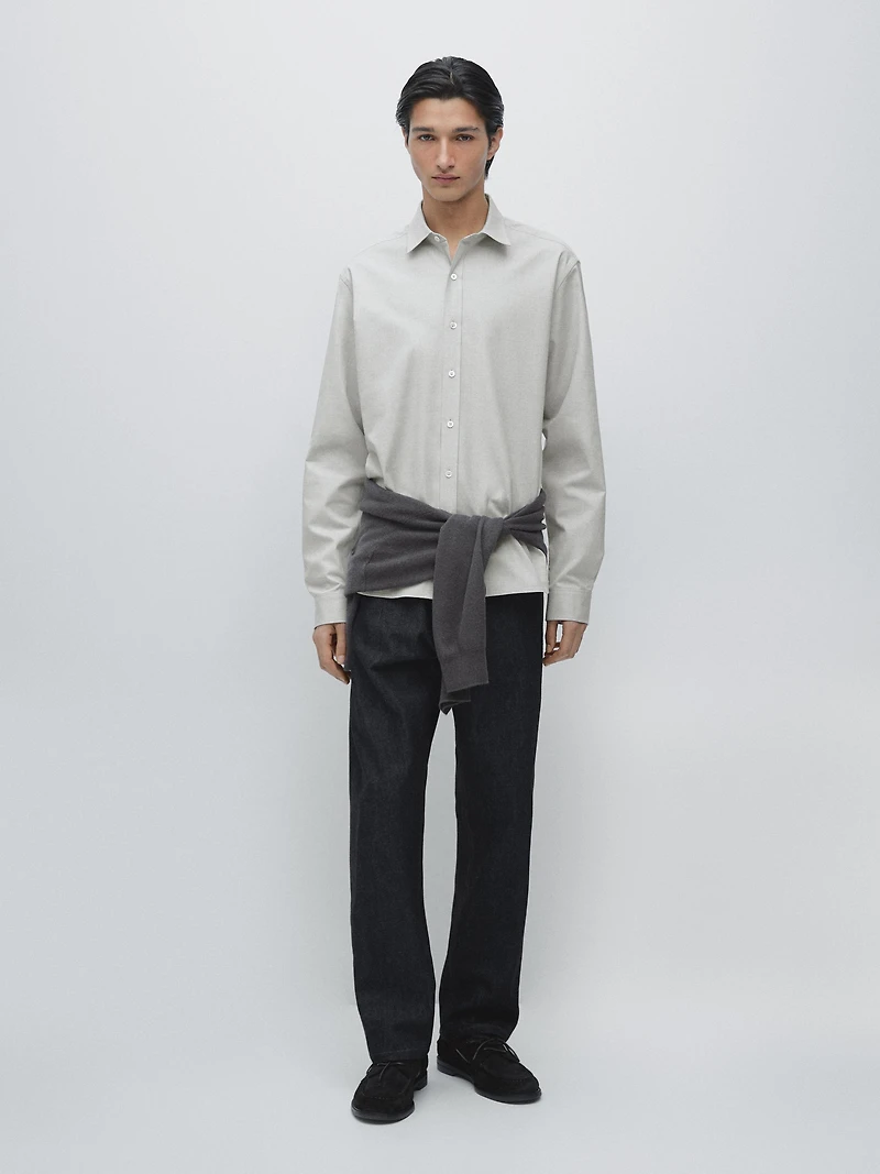 Chemise regular fit en coton mélangé