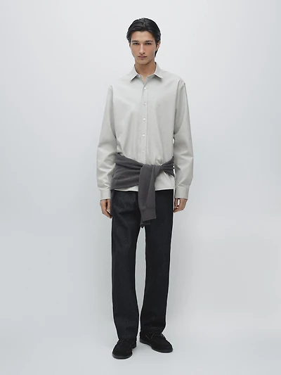 Chemise regular fit en coton mélangé