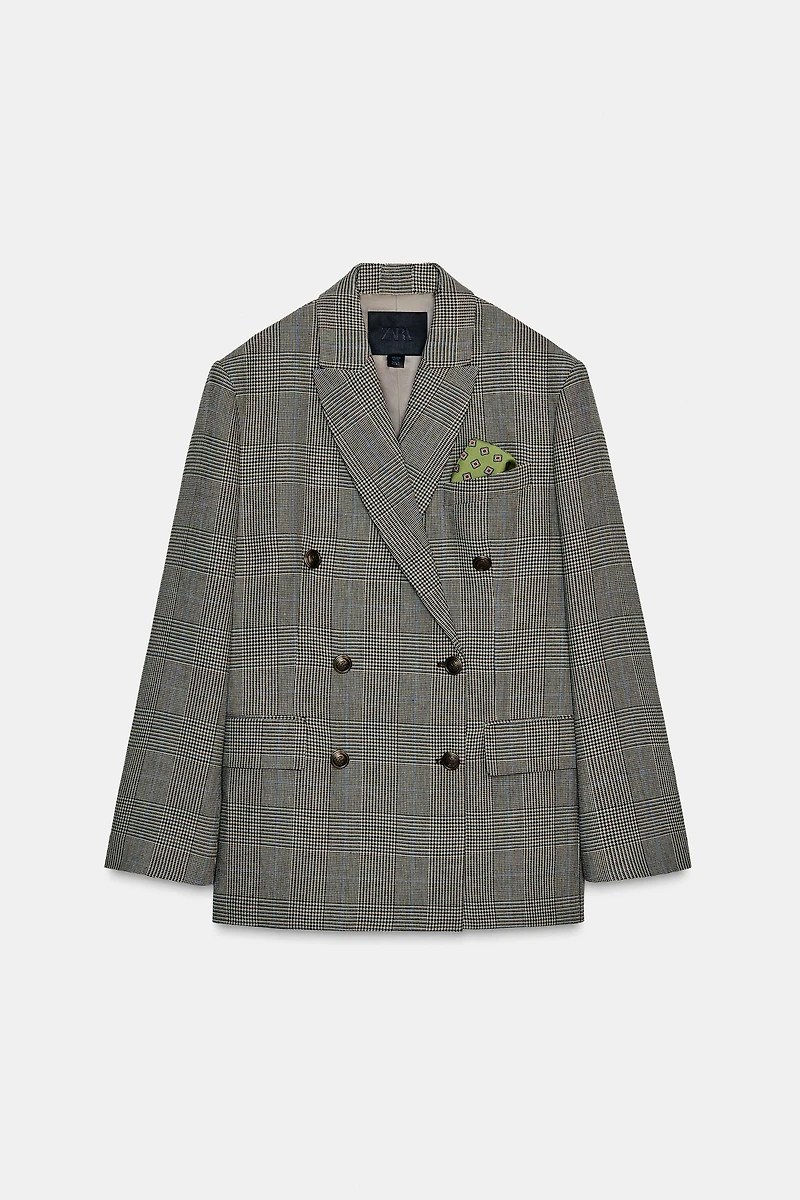 PLAID WOOL BLAZER ZW COLLECTION