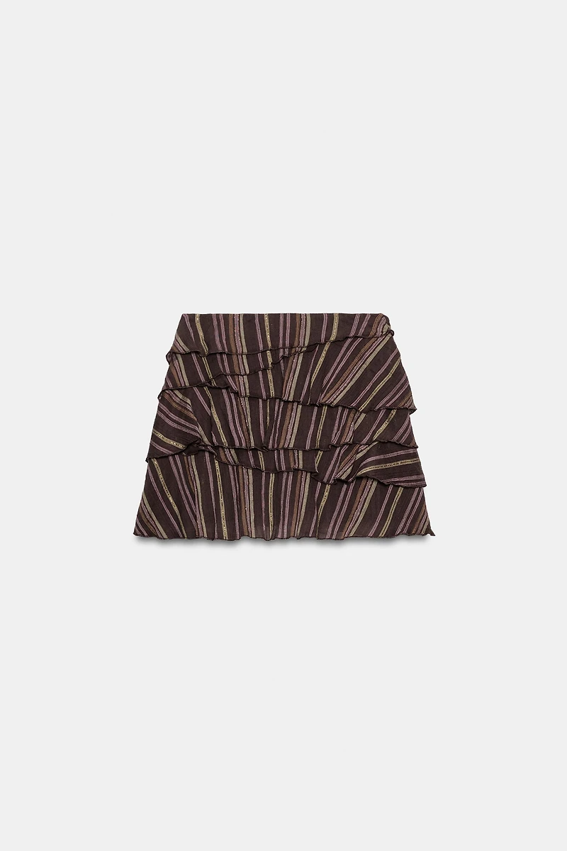 METALLIC THREAD STRIPED SKORT