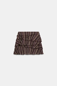 METALLIC THREAD STRIPED SKORT