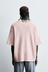 CONTRAST PRINT KNIT T-SHIRT