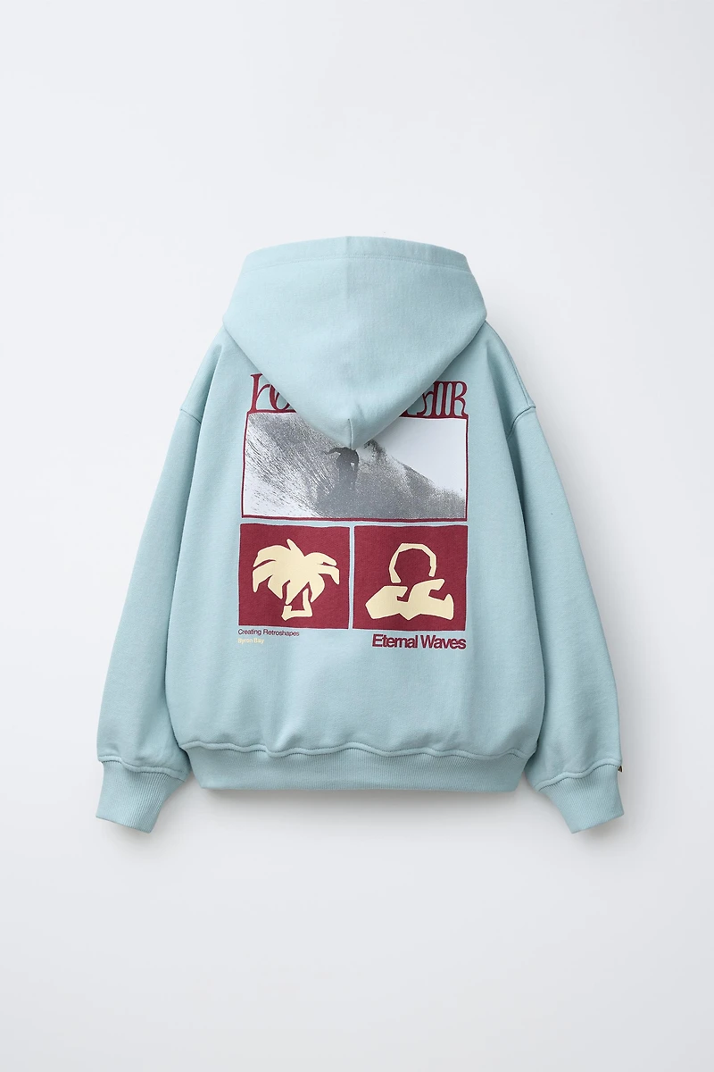 SWEAT À CAPUCHE IMPRIMÉ SURF