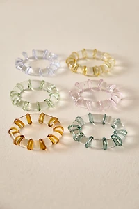 SET OF GLASS NAPKIN RINGS (SET OF 6)