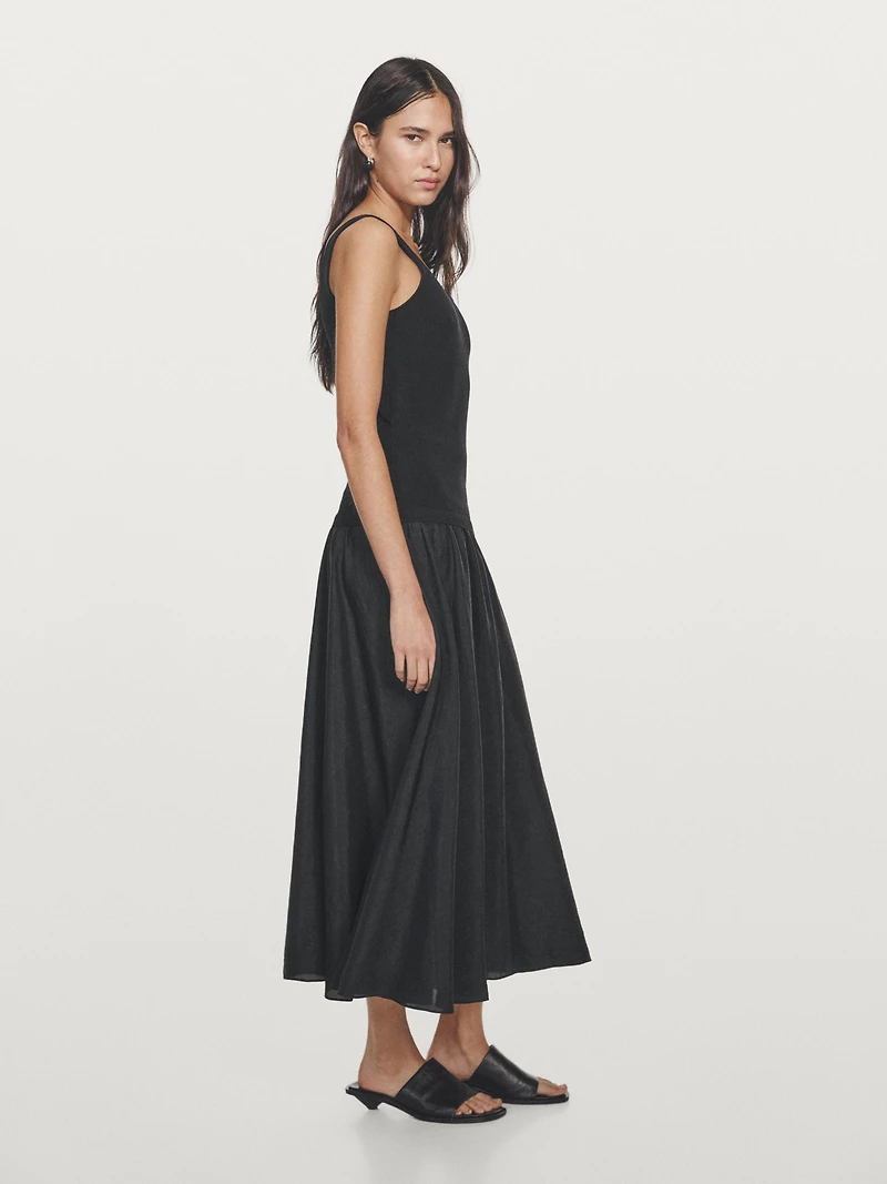 Long contrast dress