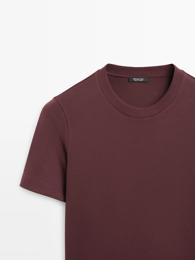 T-shirt à col rond 100 % coton interlock