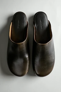 Sabot à talon ouvert en cuir