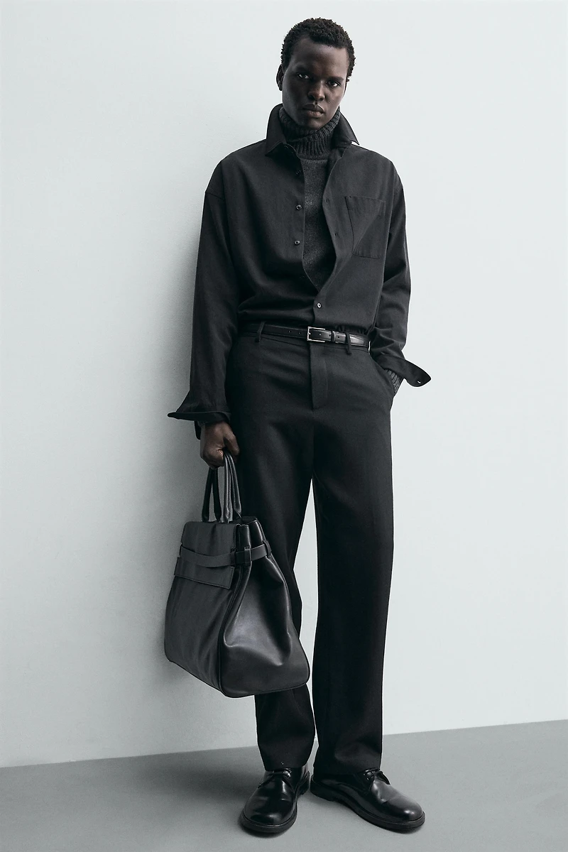 100% WOOL STRAIGHT FIT PANTS