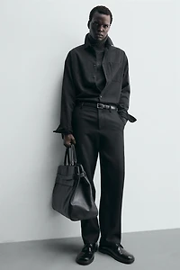 100% WOOL STRAIGHT FIT PANTS