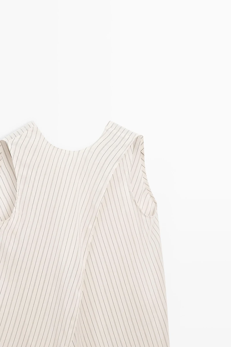 STUDIO flowing striped wrap top