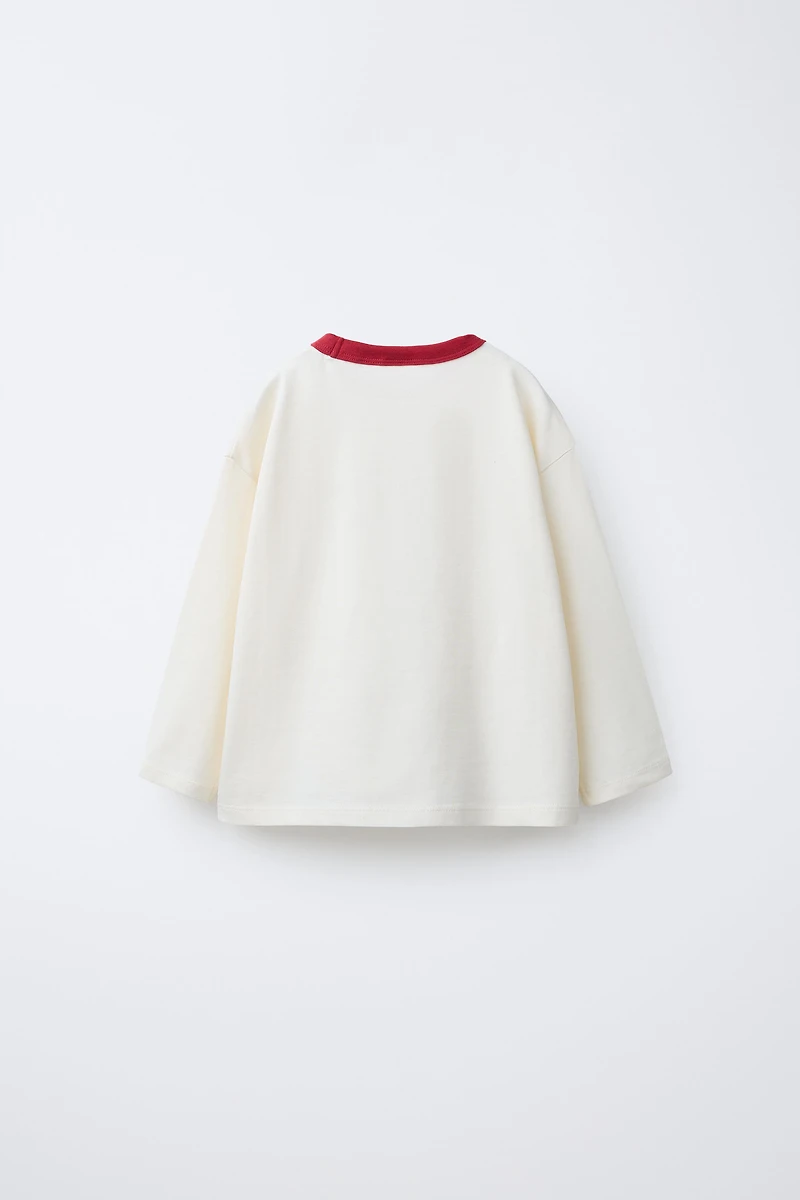 CONTRAST LIVE TEXT T-SHIRT