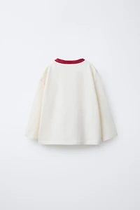 CONTRAST LIVE TEXT T-SHIRT