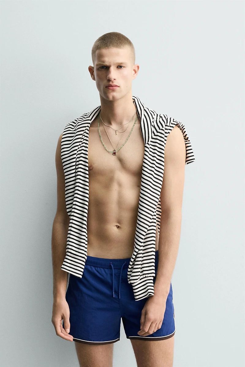 CONTRAST SHORT SWIMSUIT