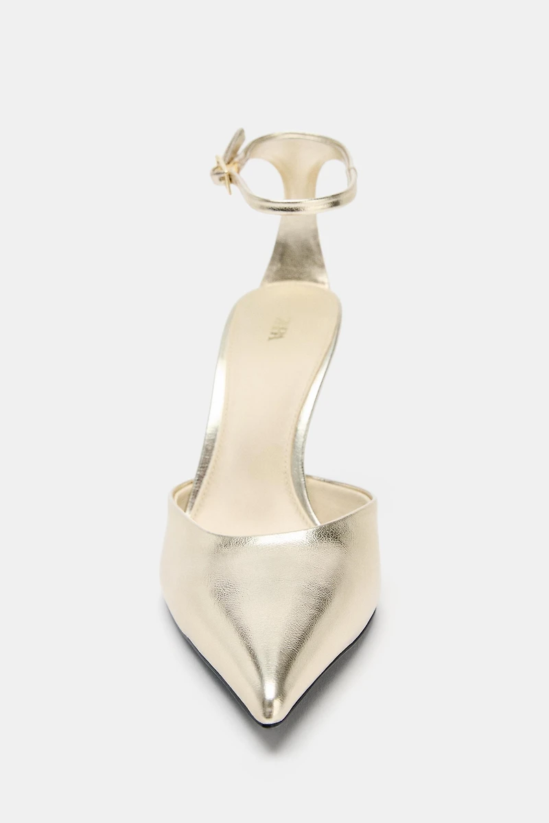 METALLIC EFFECT HEELED SHOES