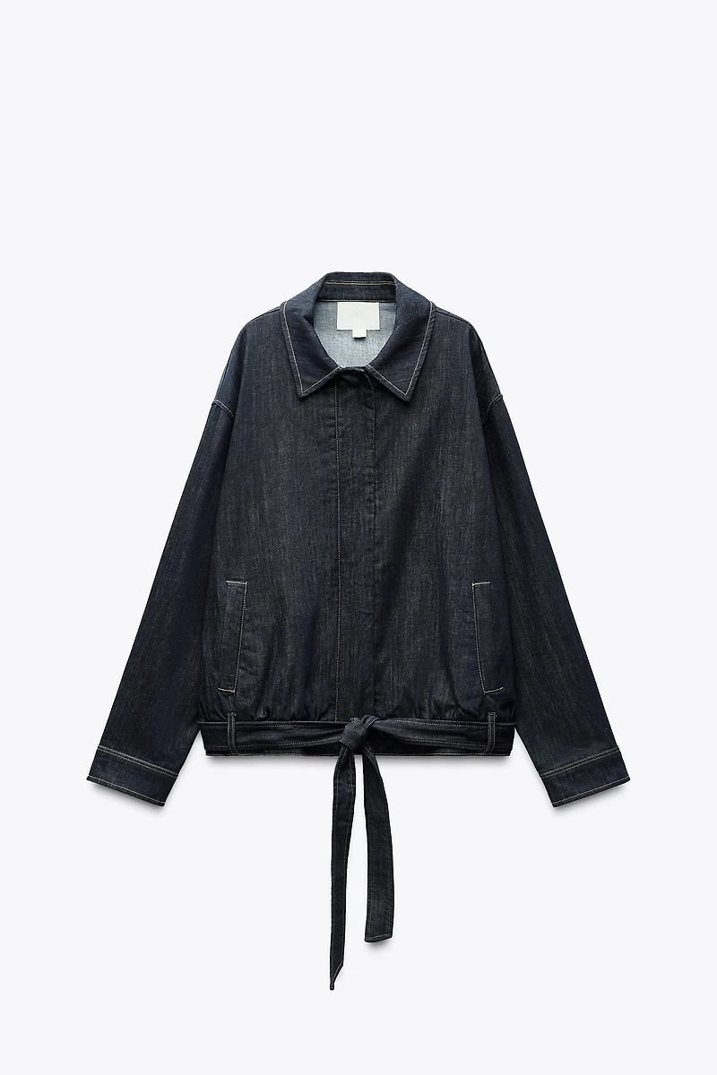 BELTED TRF DENIM JACKET