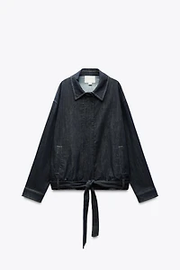 BELTED TRF DENIM JACKET